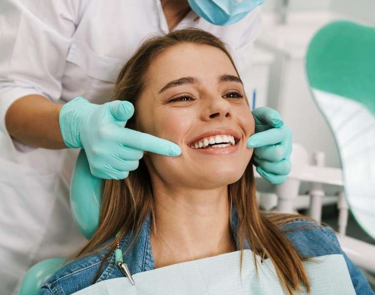 dentist fontana, ca | woman at dentist